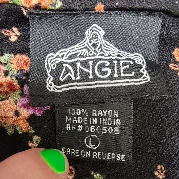 Angie Maxi Dress L Floral Ruffle Tiered Romantic Cottagecore Rayon - Picture 6 of 10